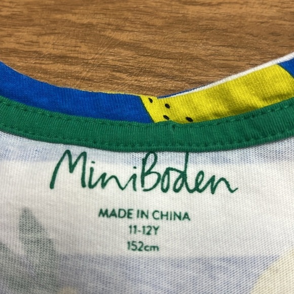 Mini Boden lemon striped jersey dress size 11/12 - Picture 7 of 7